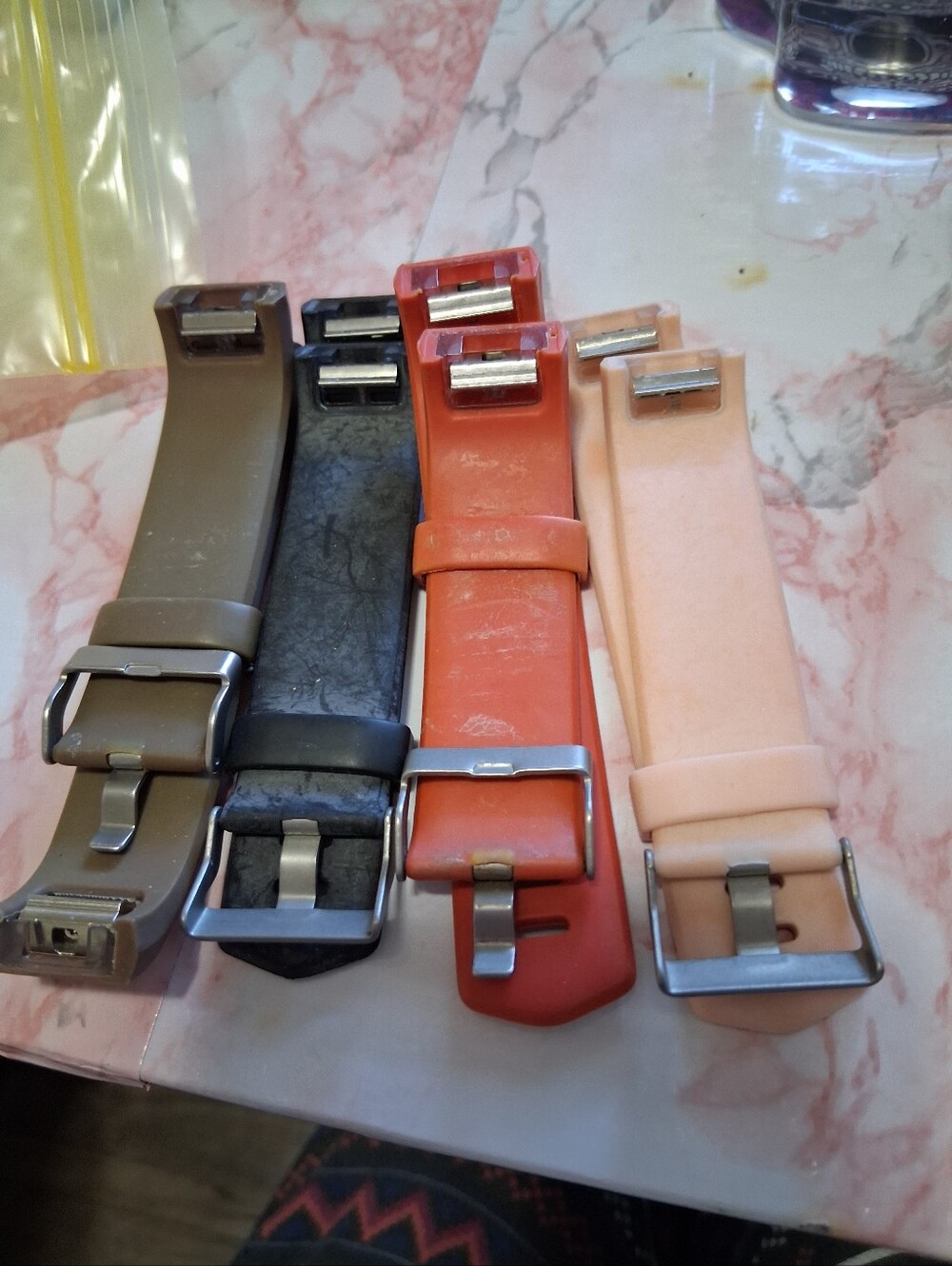 Source Unknown Silicone Watch Straps for Men - Brown, Black, Orange, Pink